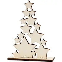 Creativ Company Freistehender Weihnachtsbaum aus Holz, Sternenform, dunkle Kanten, 19 cm hoch, 14,7 cm breit