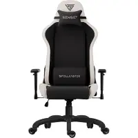 Sense7 Gamingstuhl Spellcaster FUKU Alcantara Schwarz Beige - Ergonomischer Bürostuhl Schreibtischstuhl 150kg Wippfunktion Orthopädischer Stuhl