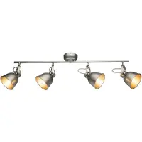 Globo Lighting Strahler Metall silbergrau, beweglich, LxBxH: 830x115x216mm, exkl. 4x E14 40W 230V