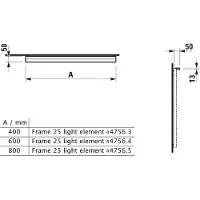 Laufen FRAME 25 LED-Leuchte, 400mm, für Spiegelschränke mit Einbaurahmen, H4475639004501
