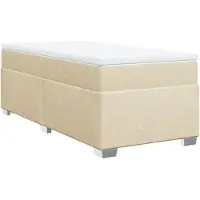 Syfax Boxspringbett mit Matratze Creme 80x200 cm Stoff