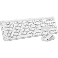 Logitech Signature Slim Combo MK950, Kabellos, RF Wireless + Bluetooth, Scherenschalter, QWERTZ, Weiß, Maus enthalten