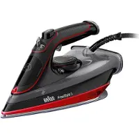Braun TexStyle 5 SI 5057 RD, Dampfbügeleisen, Keramik-Bügelsohle, 2 m, 220 g/min, Schwarz, Rot, 50 g/min