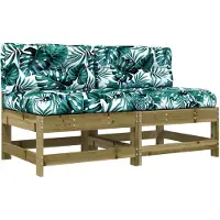 vidaXL Mittelsofas mit Kissen 2 Stk. Kiefernholz Imprägniert