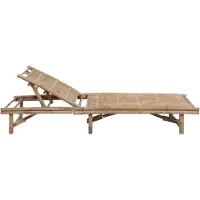 vidaXL "Winterschlussverkauf "Liegestuhl HOMMIE - Gartenliege - Outdoor-Lounge-Bett - mit Auflage Bambus - 200x65x(30-87) cm NeuMöbel 6406454