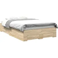 Syfax Bettrahmen mit Schubladen Braun 120 x 190 cm Holzwerkstoff