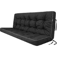 Stanis³aw Jurga Pillowprim "Pola" Sitzpolster für Hollywoodschaukel – 120x110cm – wetterfest & bequem, schwarz