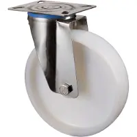 BS Rollen Lenkrolle A90 Durchmesser 125mm Tragfähigkeit 150kg Kunststoff-Rad weiß Platte 95x80mm - H100.A90.125