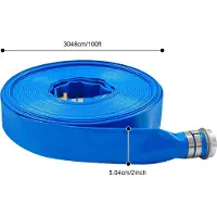 StarTech.com Pool Entleerungsschlauch - Flachschlauch für Rückspülen - 5,08 cm Innendurchmesser - 30,48 m Länge - 90 PSI - Bewässerung & Entwässerung - Polyester/PVC - Blau