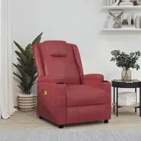 vidaXL Massagesessel Weinrot Kunstleder - Massagesessel CC20566
