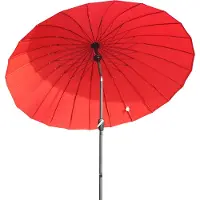 Angel Living 250 cm neigbarer Gartenschirm, rot – Handkurbel, UV-Schutz, Aluminiumgestell