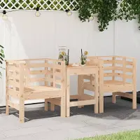 vidaXL Gartenstühle 2 Stk. Outdoor stühle 61,5x53x71 cm Massivholz Kiefer 825128