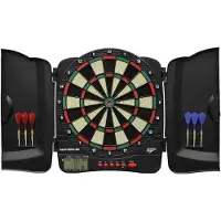 Carromco Elektronik Dart Kabinett Panthera-301 4-Loch Abstand rot-grün-beige-schwarz 8 Spieler mit Softdarts 32 Spiele 500 Variationen (inkl. Cricket)