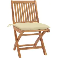 vidaXL Klappbare Gartenstühle mit Kissen 4 Stk. Massivholz Teak