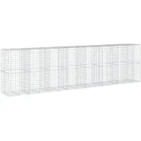 vidaXL Gabione mit Deckel 750x100x200 cm Verzinktes Eisen