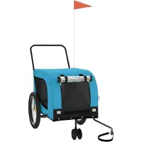 Syfax Fahrradanhänger Hunde Blau und Schwarz Oxford-Gewebe & Eisen