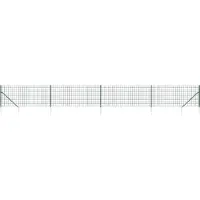 vidaXL Maschendrahtzaun mit Bodenhülsen Grün 0,8x10 m