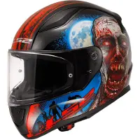LS2 FF353 Rapid II Zombie Schwarz Rot 06 Integralhelm Größe XL