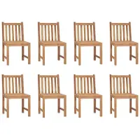 vidaXL Gartenstühle 8 Stk. mit Kissen Massivholz Teak