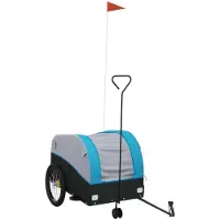 Syfax Fahrradanhänger Schwarz und Blau 45 kg Eisen