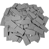 LEGO 50 Stück Bauplatten, 4x8, Hellgrau