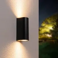 HOFTRONIC™ Douglas LED Wandleuchte 8W 690lm 2700K IP65 Schwarz GU10 dimmbar