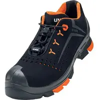 Uvex 2 Sicherheitsschuh S1P Halbschuh Velours schwarz/orange 43