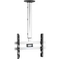 VCM Universal TV Deckenhalterung | 42-65 Zoll bis 50 kg | bis VESA bis 600x400 | höhverstelbar 74-130 cm | TV Halterung 360 Grad schwenkbar drehbar und 15 Grad neigbar | Fernseher Halter – CM4