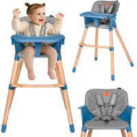 Lionelo Koen Hochstuhl Baby, Babyhochstuhl, Kinderstuhl, Hochstuhl bis zu 30 kg, Abnehmbares Tablett, 5-Punkt-Sicherheitsgurt, Robuste Konstruktion