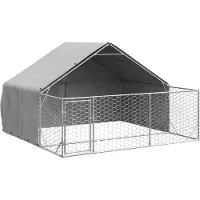vidaXL Outdoor-Hundezwinger mit Auslauf 3x3x1,9 m Verzinkter Stahl
