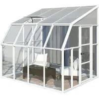 Canopia Kunststoff Anlehngewächshaus Sun Room 44 Weiß 260x258x266 cm
