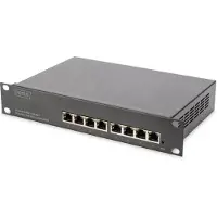 Digitus 10" Gigabit 8-Port L2+ Managed Switch, Managed, L2+, Gigabit Ethernet (10/100/1000), Vollduplex, Rack-Einbau, Wandmontage