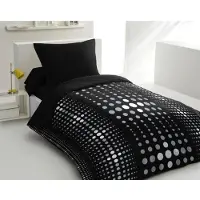 HOME LINGE PASSION Steevy-Mikrofaser-Bettwäsche-Set – 1 Bettbezug 140 x 200 cm + 1 Kissenbezug 63 x 63 cm