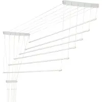 Kadax Deckenwäschetrockner "Torp", Deckentrockner Traglast 12kg, 6 Stäbe, 110 cm, weiß