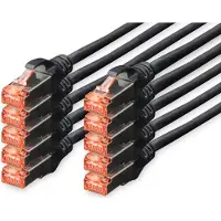 Digitus CAT 6 S/FTP Patchkabel, 10 Stück, 3 m, Cat6, S/FTP (S-STP), RJ-45, RJ-45, Schwarz
