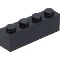 LEGO : 50 Steine 1x4, Schwarz