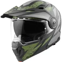 Bogotto FG-102 Safari Fiberglass Enduro Helm Schwarz Grau Grün Größe XL