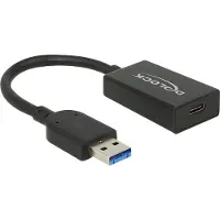DeLOCK 65698, 0,15 m, USB A, USB C, USB 3.2 Gen 2 (3.1 Gen 2), Männlich/Weiblich, Schwarz