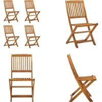 vidaXL Klappbare Gartenstühle 4 Stk. Massivholz Akazie - Gartenstuhl - Gartenstühle - Klappstuhl - Klappstühle