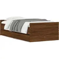 Syfax Bett mit Schubladen Braun Eiche-Optik 75x190 cm