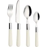 Echtwerk Bistro Besteck-Set 16TLG Essbesteck, Farbe:Creme