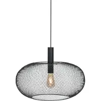 Steinhauer Pendelleuchte Cloud 1-flammig Mattes Schwarz 50x50cm