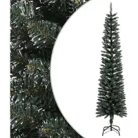 Syfax Künstlicher Weihnachtsbaum mit Ständer Schlank Grün 240 cm PVC