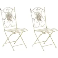 CLP 2er Set Gartenstühle Sibell antik-creme