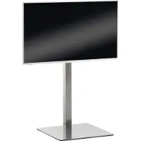 CLP TV Standfuß universal 55 65 75 Zoll, VESA 100x100 bis 600x400, eckig edelstahl eckig