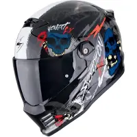 Scorpion Covert FX Skullz Schwarz Grau Rot Integralhelm Größe S