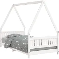 Syfax Kinderbett Weiß 90x190 cm Massivholz Kiefer