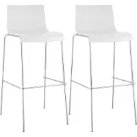 CLP 2er Set Barhocker Hover Kunststoff 4-Fuß Gestell 4-Fuß Gestell | Farbe weiß Gestell Farbe chrom