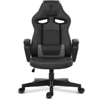 Sense7 Knight Ergonomischer Gaming Stuhl Schwarz - PC Schreibtischstuhl Zockerstuhl Racing Computerstuhl Gamer Büro Wippfunktion bis 120 kg