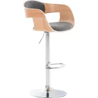 CLP Barhocker Kingston Stoff drehbar und stufenlos verstellbar | Farbe natur/schwarz